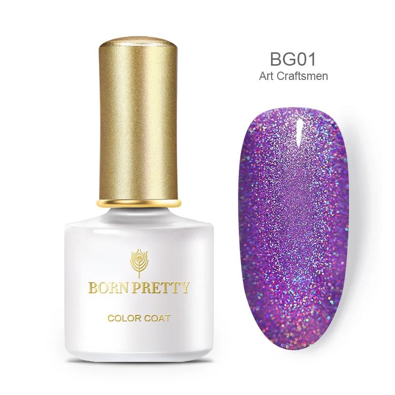 BP-BG01 Born pretty, голографическая Гель-лак для ногтей, блестящий, впитывающий УФ-Гель-лак для ногтей, 6 мл, инструменты для маникюра DIY - Цвет: BP-BG01