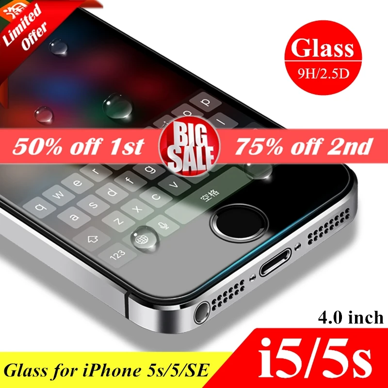 HCZCI для iPhone 5 S SE Защитная пленка экрана Высокое качество 2.5D 9H ультра тонкая HD