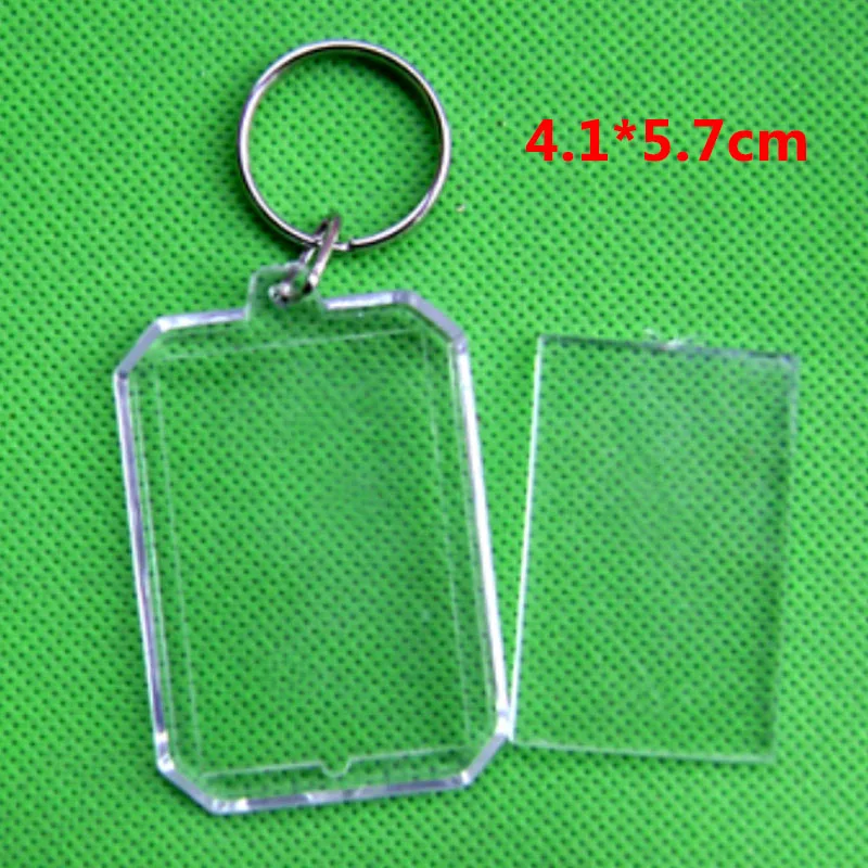 Акриловый прямоугольный вставной фоторамка на ключах с изображением сердца, украшение для женщин и мужчин, круглая прозрачная неопределенного пола, 1 шт.