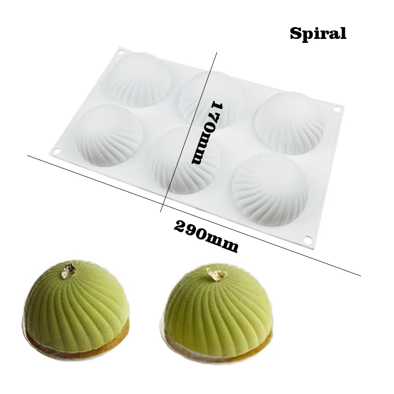 Spiral shape SutoneFeel силиконовая мышь пресс-форм круглая форма сердца для десерта, шоколада формы для торта украшения инструменты - Цвет: Spiral shape