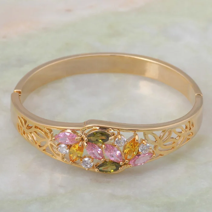 Брендовые дизайнерские Золотые браслеты наложения Colerful фианит ювелирные