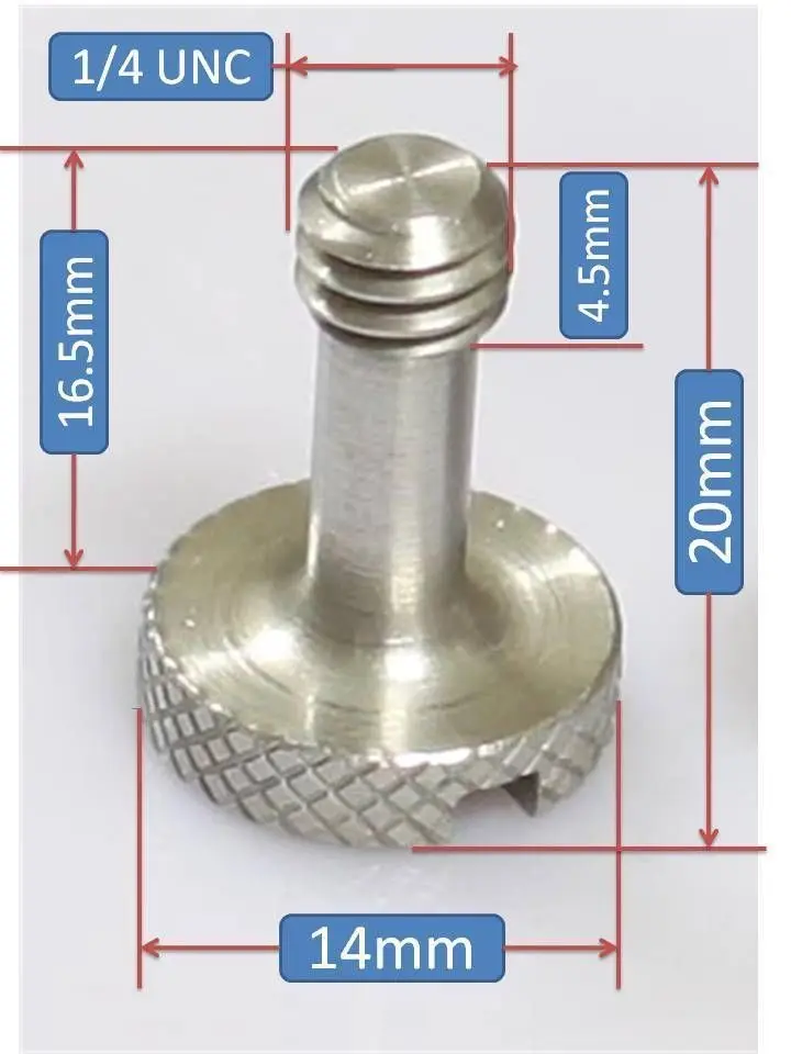 5 шт. длинный винт камеры 1/4 дюйма unc для быстроразъемной пластины и штатива