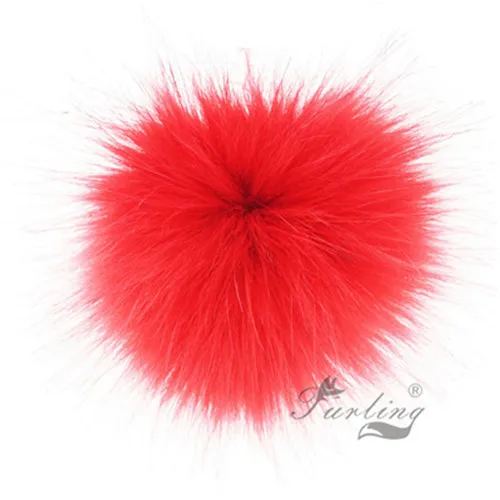 Red Меховые DIY 1 шт. 10 см/3,9 дюйма искусственные помпоны из лисьего меха для вязания шапок аксессуары цепочки для ключей Аксессуары Шарф помпоны - Цвет: Red