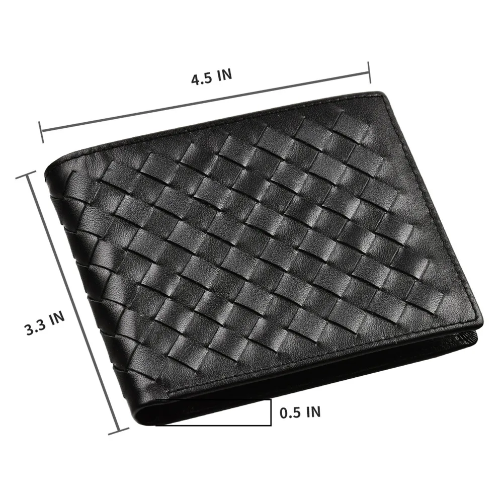 Мужская trifold бумажник Ман натуральная кожа RFID Блокировка Кошелек тонкий передний