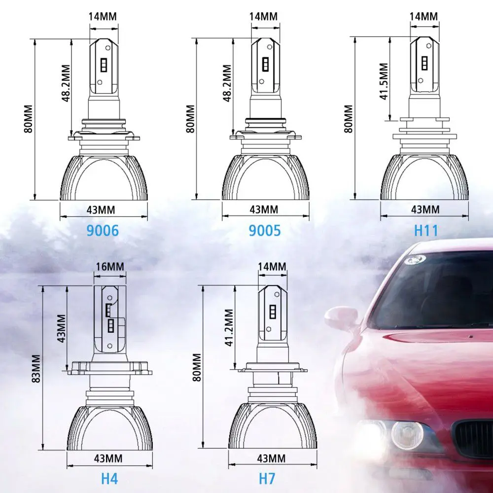 Mdatt H4 Hi Lo Beam H7 H11 9005 9006 светодиодные лампы для автомобильных фар 50 Вт 8000lm CSP чипы 12В