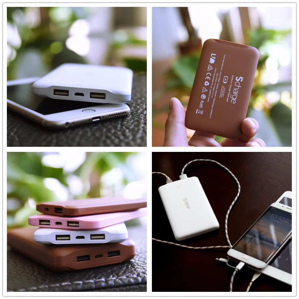 ORICO 2500 мАч мобильный телефон банк питания портативное тонкое зарядное устройство