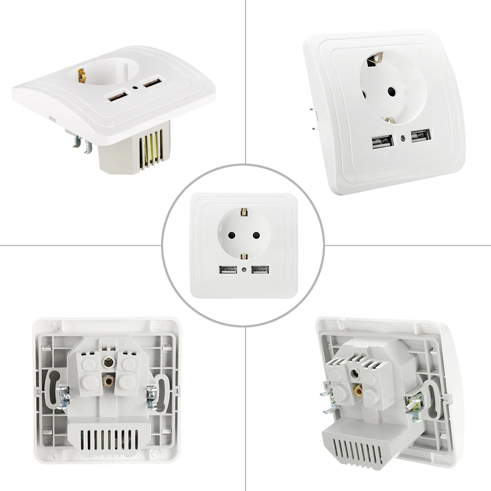 Настенная розетка с usb-разъемом кухонные розетки 5 В 2 А и 1 двойная электрическая