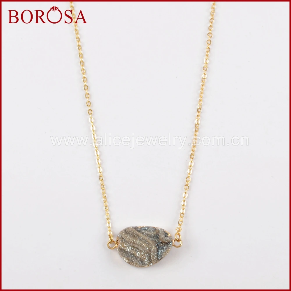 BOROSA 5/10 шт. 16 дюймов манго Радуга Титан галактика Druzy кварцевый кулон ожерелье