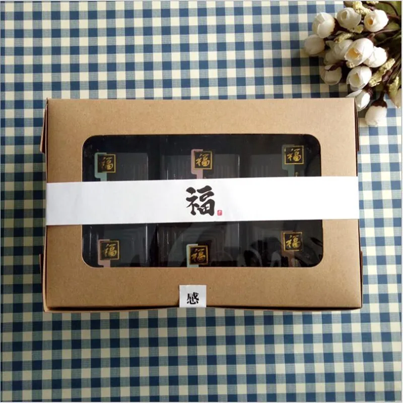 

10pcs Pure Kraft Paper muffin cupcake cups cake box of biscuits packaging box