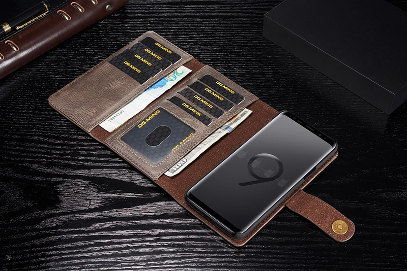 DG. MING Чехол-кошелек из натуральной кожи для samsung Note 10 10+ 8 9, защитная крышка для визиток для Galaxy S7 Edge S8 S9 S10 Plus