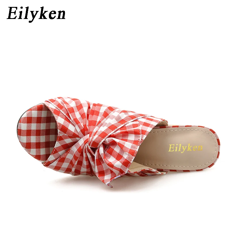 Eilyken/Коллекция года; Модные женские босоножки; шотландские женские вечерние туфли на высоком квадратном каблуке; женская обувь для отдыха на открытом воздухе
