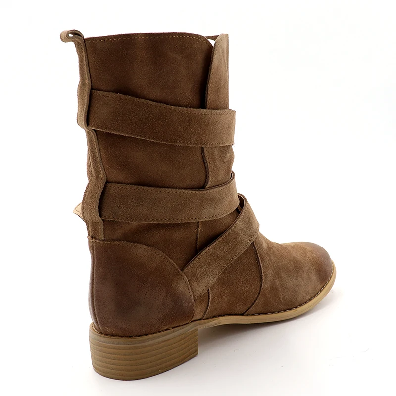 ENMAYER Shoes Woman Winter Boots Cowboy Western Plus Size 33 43 Mid calf for Women Short Black Light tan CR673|Сапоги до середины