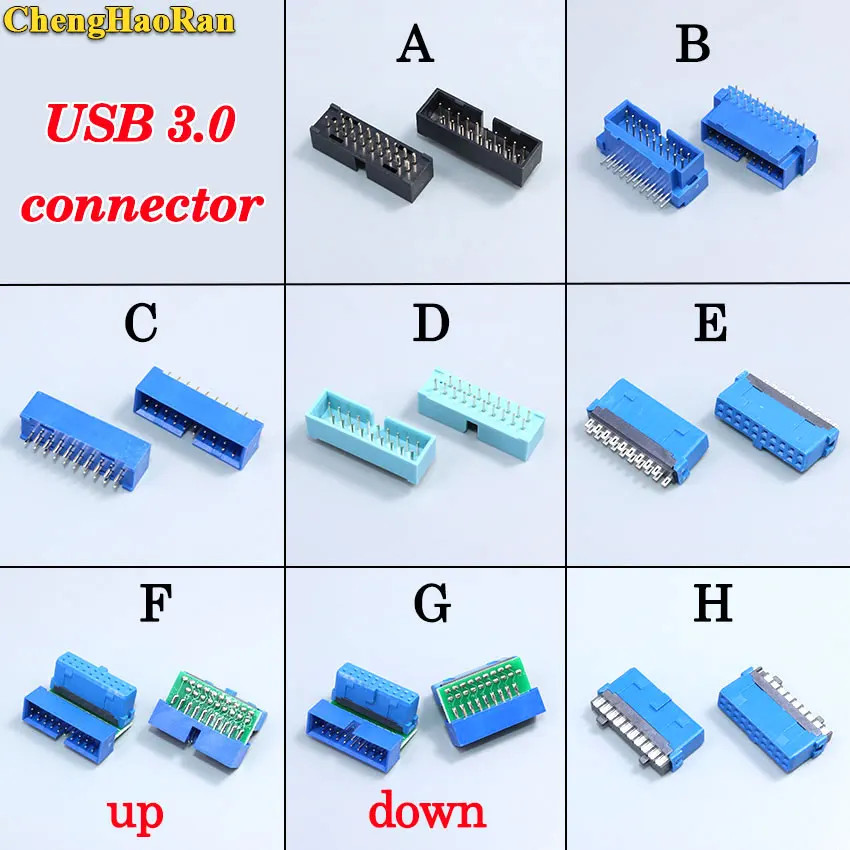 ChengHaoRan 1 шт. USB 3 0 90 /180 градусов 20pin 19pin Штекерный соединитель материнской платы