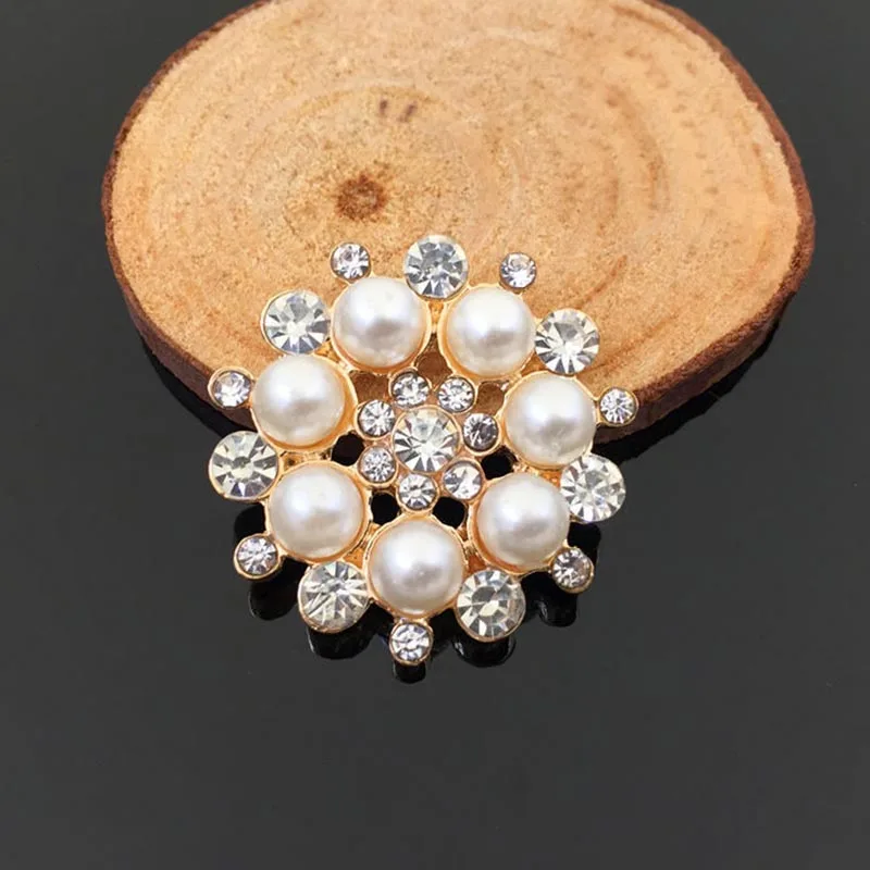 

Engood 2018New 60pcs 28mm Pearl Plum Beautiful Flower Rhinestone Buttons for DIY hair accessories and wedding decoration HZ91