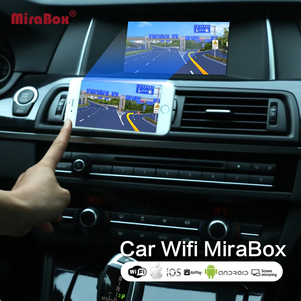Серая Автомобильная wifi зеркальная коробка ссылка 2019 новая mirrorlink для iOS12