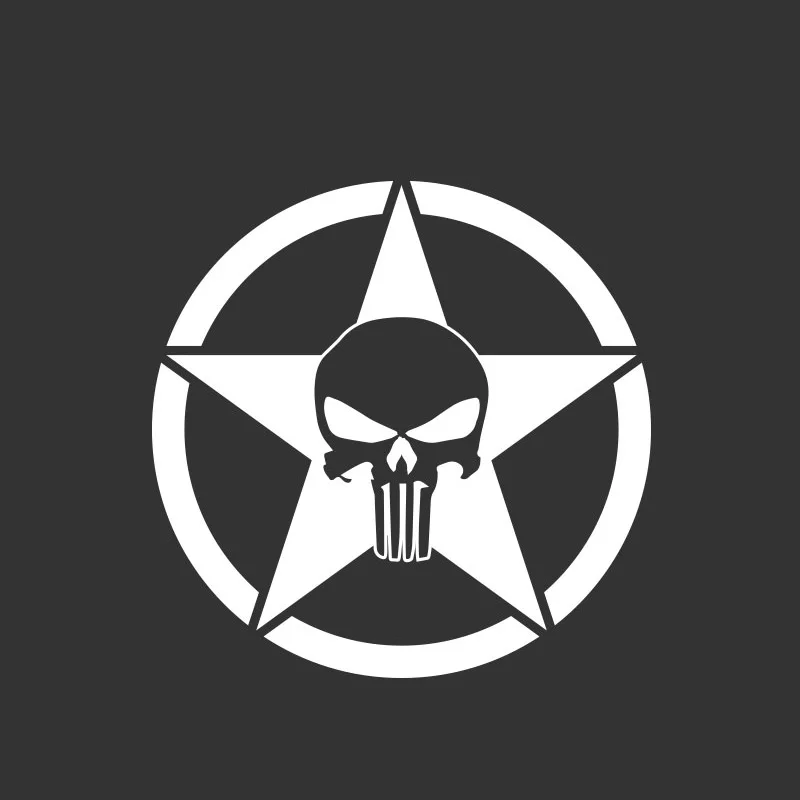 

Car Sticker Decal Skull Five-Pointed Star Door Reflective Vinyl 2 Colors Tuning Auto Car Styling Accessories
