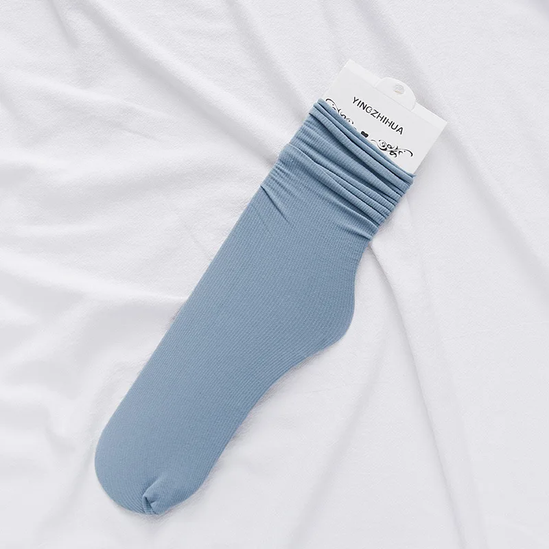 Grey Blue 1 пара женских носков летние новые длинные носки нейлоновые яркие цвета женские модные мягкие тонкие носки для женщин - Цвет: Grey Blue