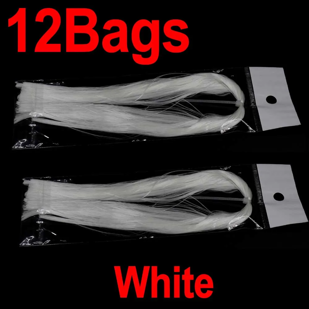 12bags White Wifreo 12 сумка для завязывания мушек люминесцентный гольян волокно EP светящийся материал для рыбалки джиг крючок приманки для изготовления УФ светящейся форели морская установка - Цвет: 12bags White