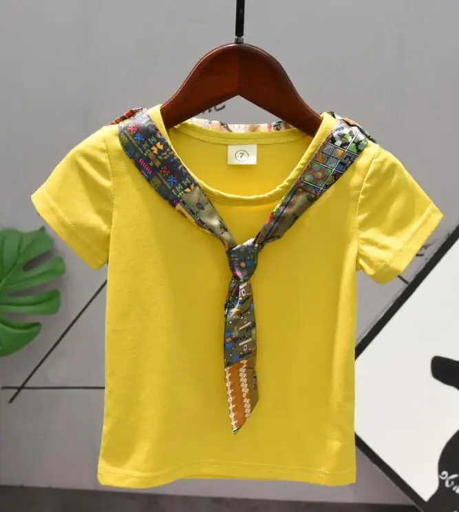 T-shirts Комплекты одежды для маленьких мальчиков летняя модная Матросская футболка+ белые шорты Одежда для маленьких мальчиков Детский костюм для детей 2-6 лет - Цвет: T-shirts