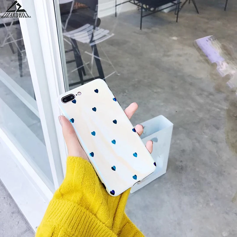Lizardhill Fashion Blu-ray phone Cases For iPhone 7 Plus white Love Heart soft silicone Cover x 8 6 s 6s coque fundas |