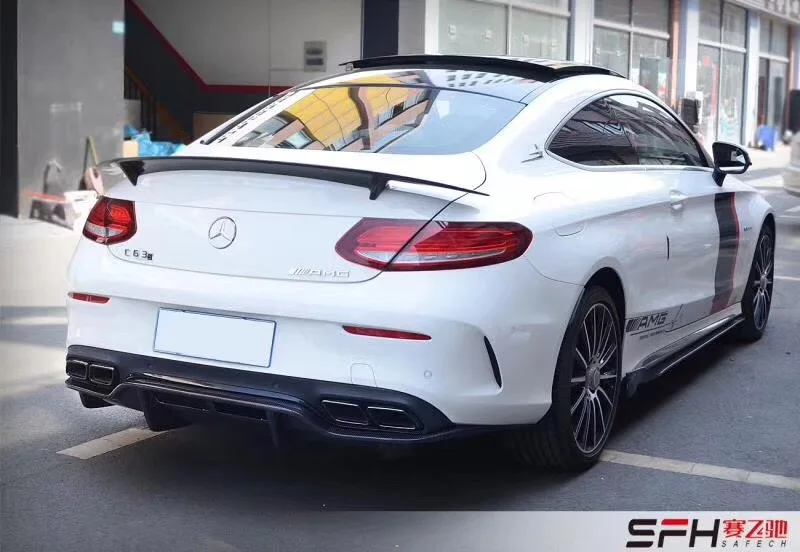 Для Mercedes W205 coupe C63 спойлер RT стиль седан C Класс C200 W205 задний спойлер из углеродного волокна Багажник крыло Стиль