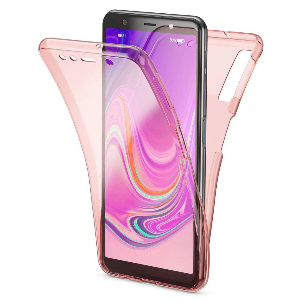 Rose Gold 360 Степень защиты чехол для телефона для samsung Galaxy A50 S10 S8 S9 плюс A60 A70 A10 M10 M20 A20 Мягкий ТПУ 2 в 1 передняя+ задняя крышка - Цвет: Rose Gold