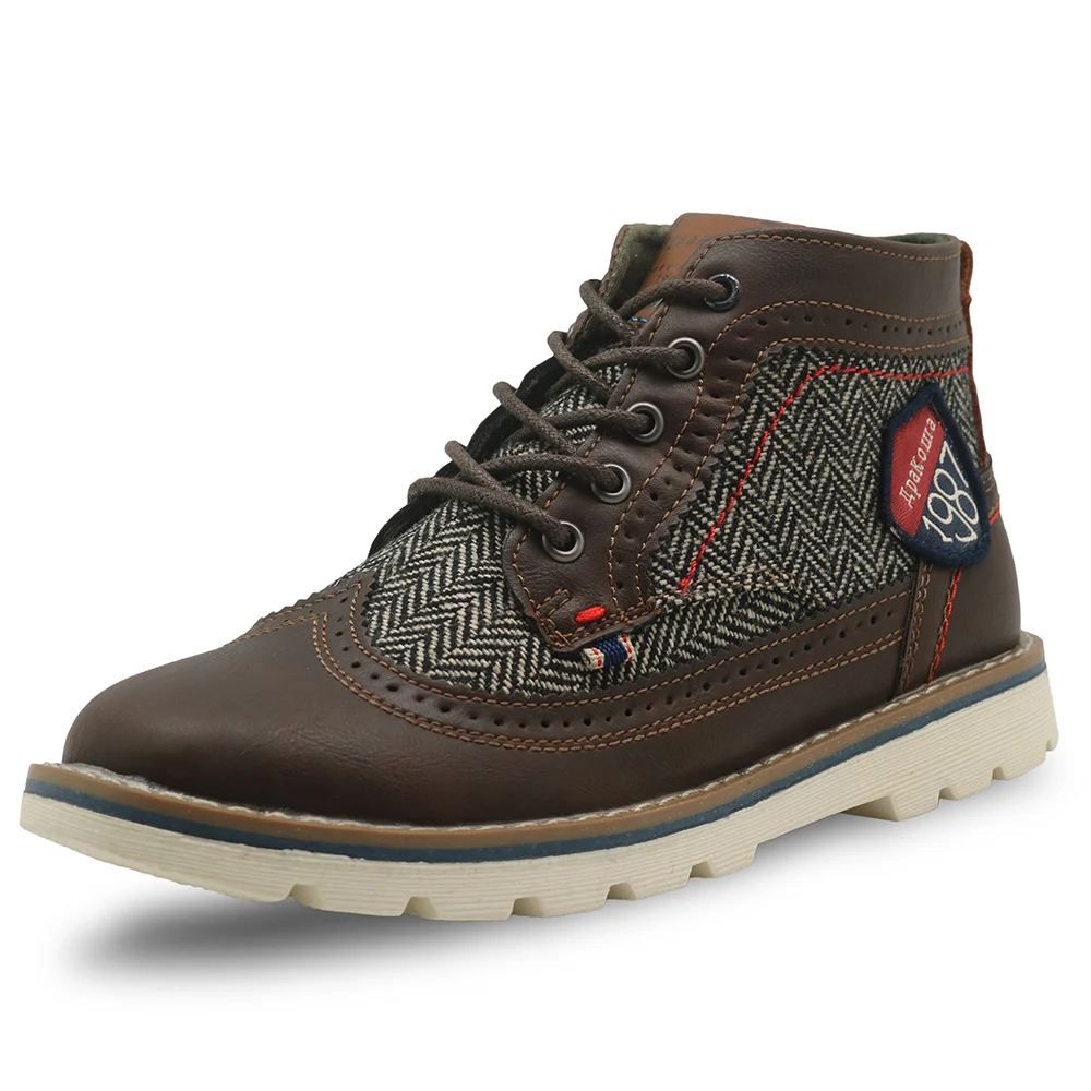 Apakowa/Осенняя детская обувь ботинки из искусственной кожи для мальчиков ботильоны