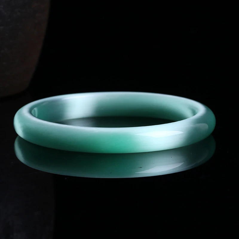 Свежий светло-зеленый кошачий глаз браслеты из натурального камня Lucky для женщин