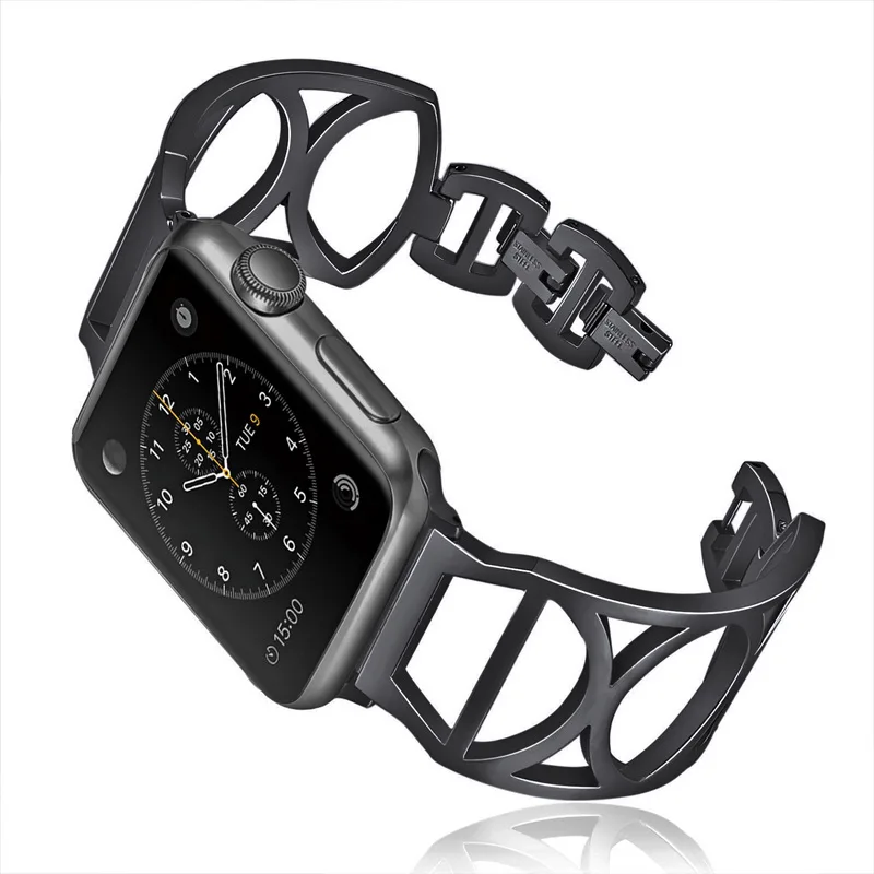Для женщин розово-золотистый ремешок для наручных часов Apple Watch, версии 44/40/42/38 мм Нержавеющая сталь браслет для наручных часов iWatch серии, на возраст 1, 2, 3, 4, ремень
