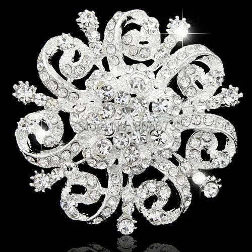 

DHL FEDEX Express Free Shipping Cheap Wholesale High Quality Clear Crystals Flower Pin Brooches Wedding Brooch
