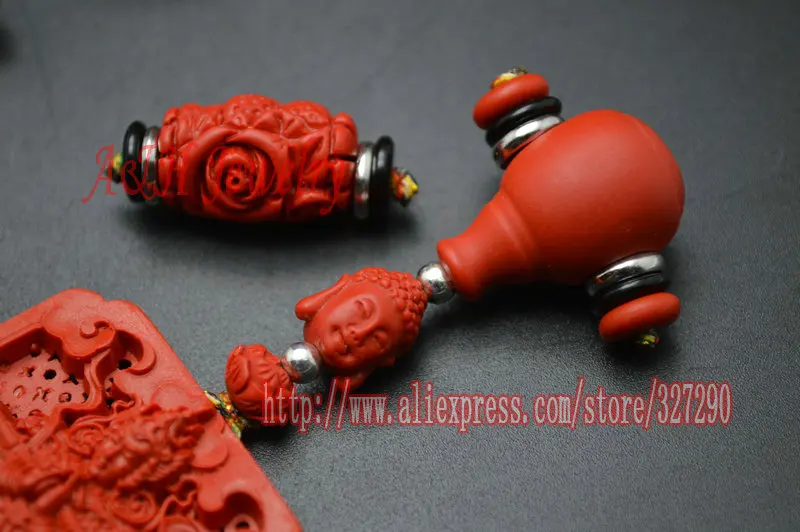 5 комплектов красный циннабар китайский Эр Ланг резная подвеска Молитва Мала