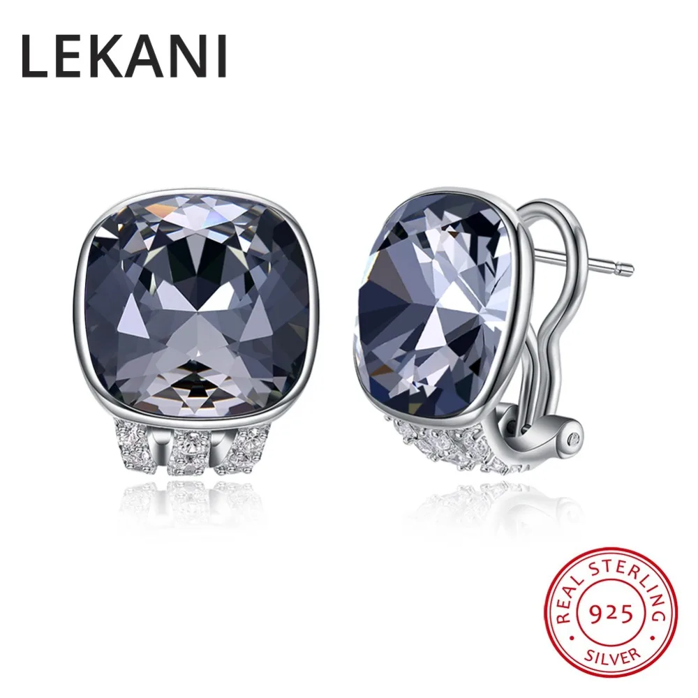 Серьги гвоздики женские из серебра 925 пробы с кристаллами