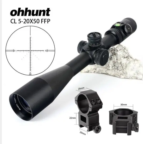 Ohhunt CL 5-20X50 FFP первый фокальный самолет охотничий прицел боковой Параллакс стекло гравированное сетка замок сброс область с пузырьковым уровнем