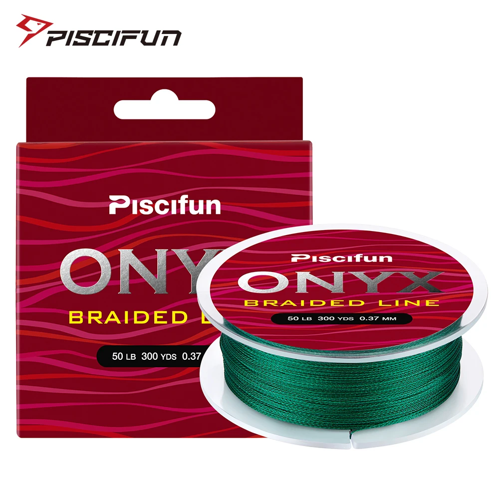

Piscifun ONYX 274M Braided Fishing Line 300Yds 6-150LB Super Strong PE Braided Fishing Line Multifilament Fishing Line