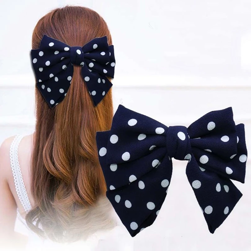 Женские и мужские заколки для волос AWAYTR красивые в горошек стиле ретро