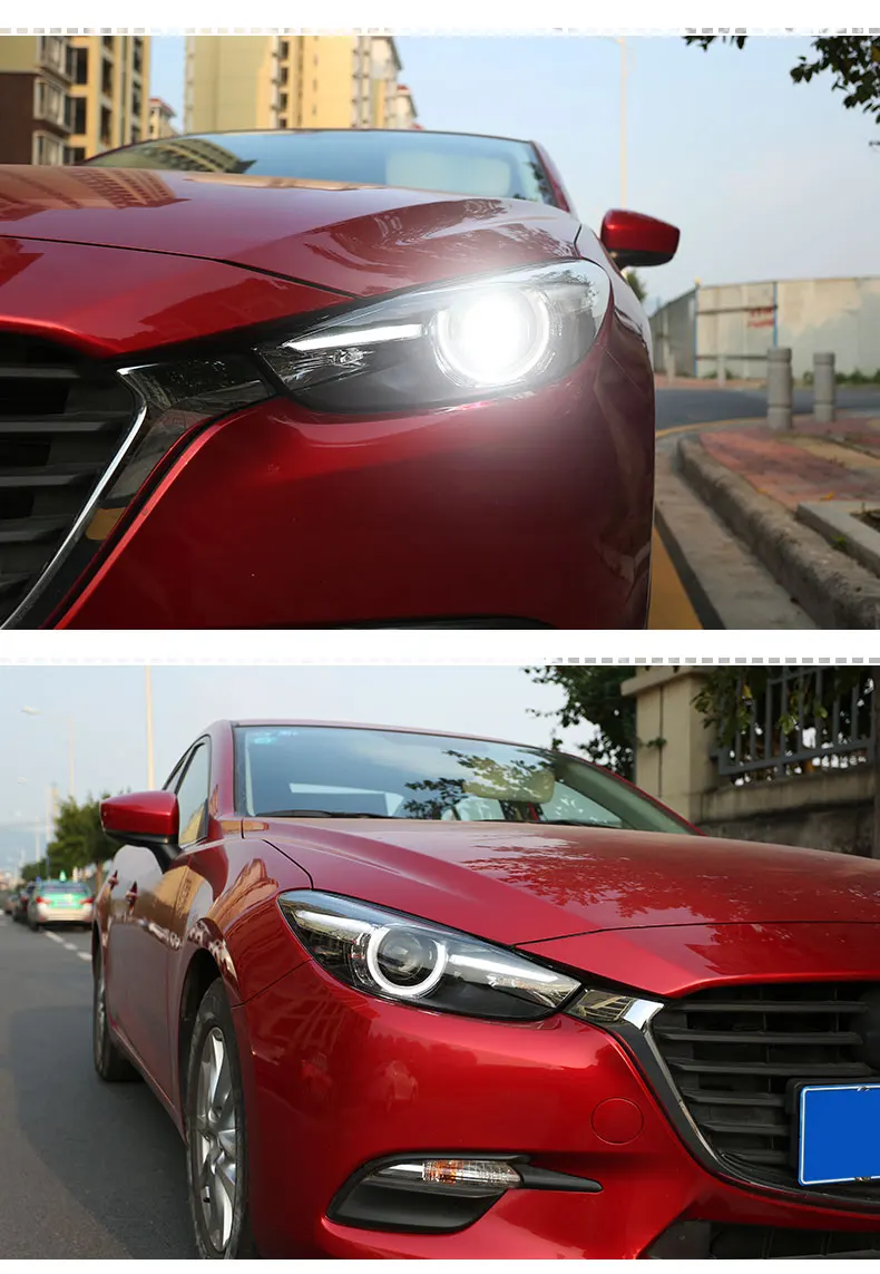 Чехол на головную лампу для Mazda 3 M3 Axela Mazda3, фары, светодиодный фонарь, DRL Объектив, двойной луч, би-ксенон, автомобильные аксессуары