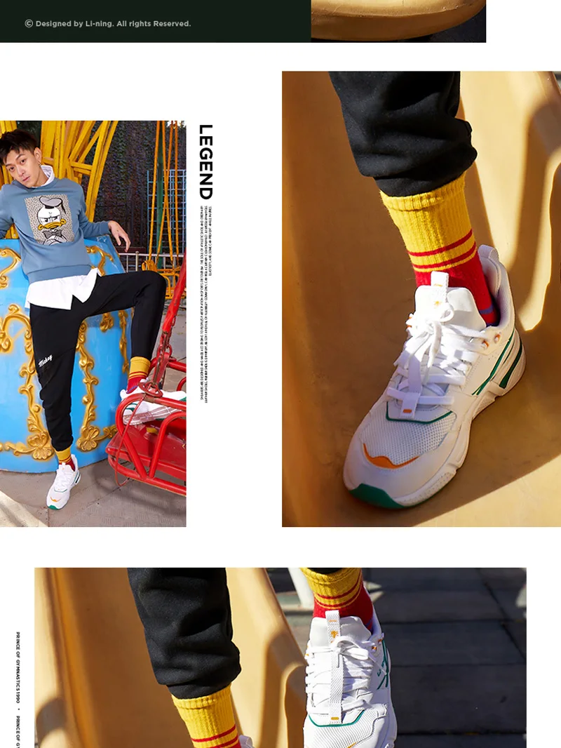 Li-Ning/Мужская классическая обувь 001; стиль жизни; обувь для папы в стиле ретро; удобная спортивная обувь с подкладкой; кроссовки для отдыха; AGCP021 YXB260