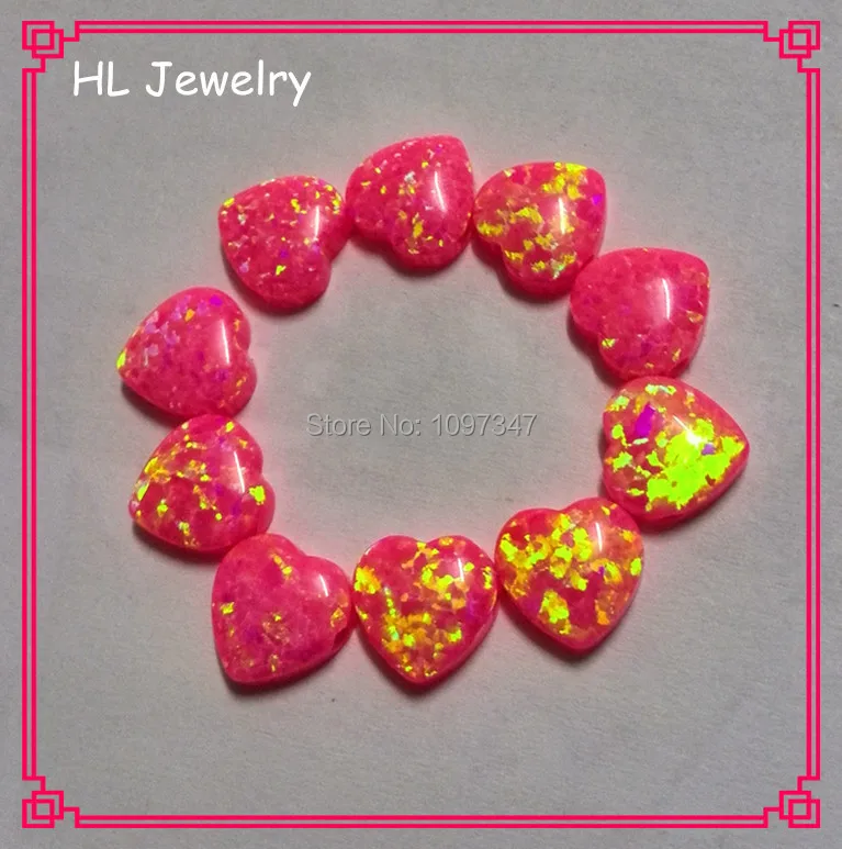 Украшения HL бесплатная доставка 30 шт./лот 8 мм огненно розовый опал сердечко