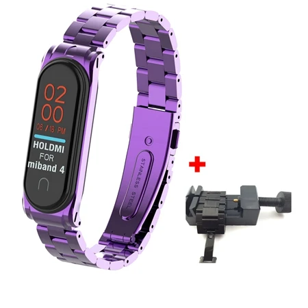 Steel Purple YUEDAER mi Band 4 металлический ремешок для Xiaomi mi Band 4 ремешок браслет из нержавеющей стали mi Band 4 ремешки на запястье mi lanese Loop mi Band 4 - Цвет: Steel Purple