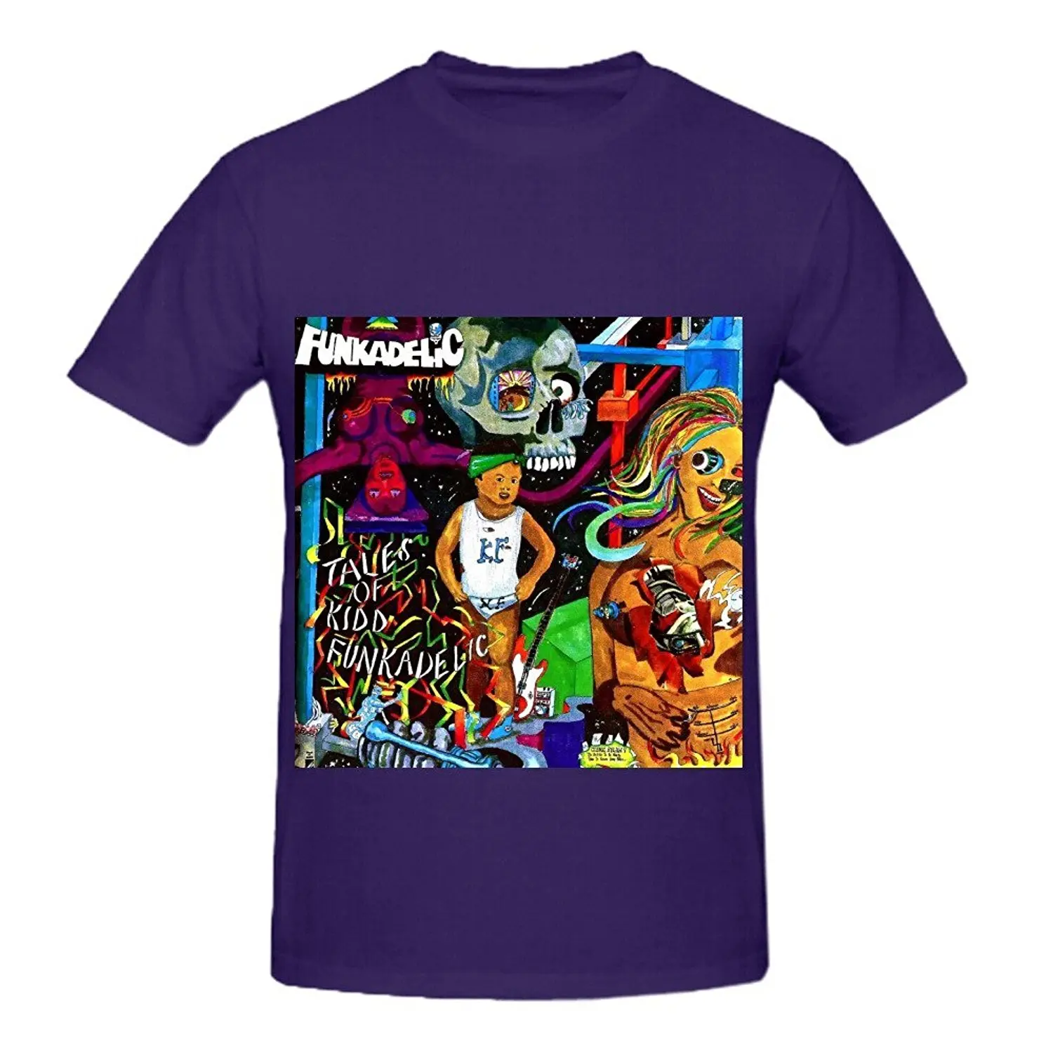 2017 Модный Бренд Напечатаны Футболки Funkadelic Сказки Кидд Ролл Мужская Шеи Экипажа DTG