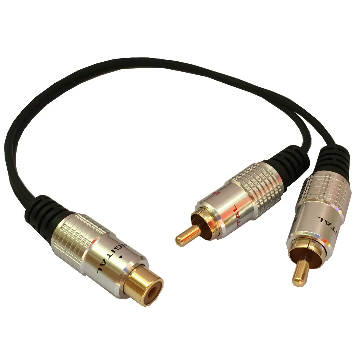 Алюминий чехол с позолотой 1RCA женский 2RCA мужской аудио видео лотоса линия