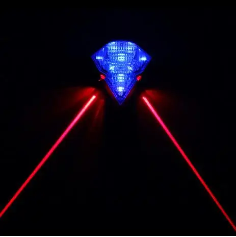 Задний перезаряжаемый фонарь для велосипеда 8 светодиодов 3 режима Алмазная