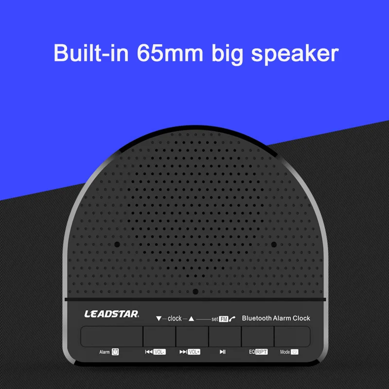Беспроводной FM радиоприемник 6 в 1 Bluetooth колонка Настольный будильник с большим