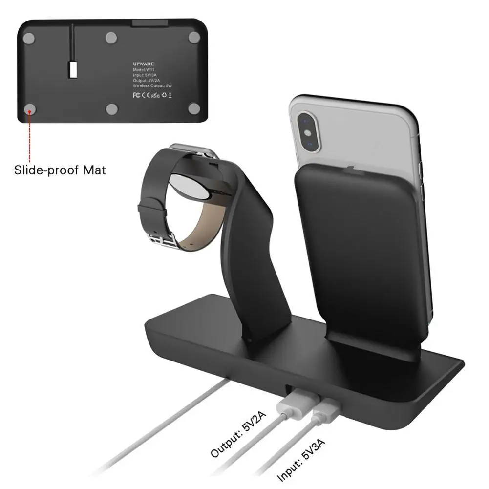 Беспроводная зарядная подставка EastVita 2 в 1 Qi для Apple Watch iPhone X/8/8 Plus Series 3
