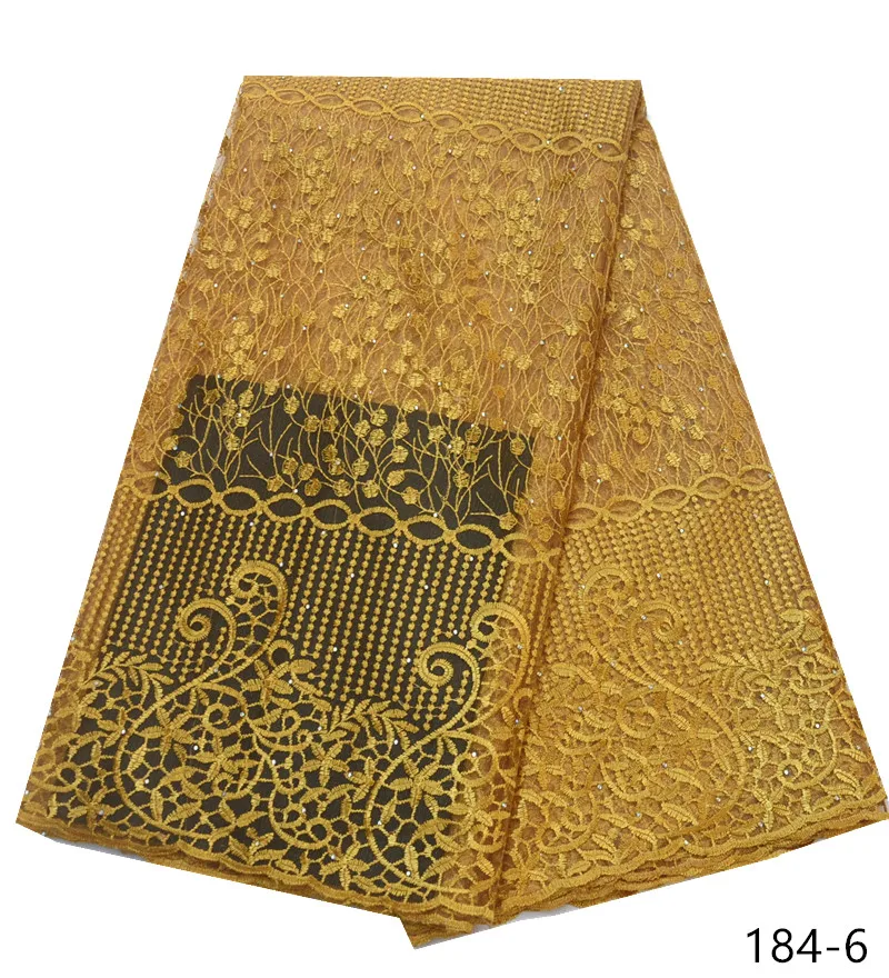 

African Lace Fabric 2019 High Quality Nigerian Lace Fabrics With stone Embroidery French Tulle Lace Fabric Free shipping 184