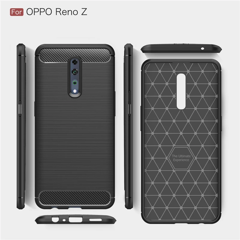 case for oppo reno z case shockproof bumper carbon fiber cover for oppo reno z cover phone case on oppo reno z renoz coque 6 4 free global shipping