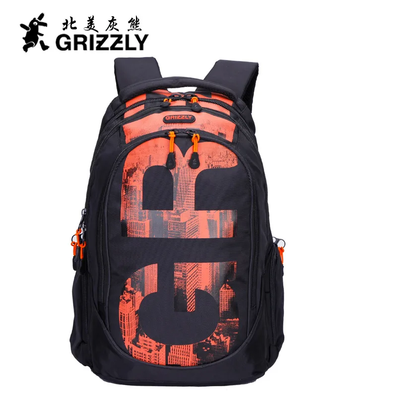GRIZZLY, Новое поступление, модный мужской рюкзак, для отдыха и путешествий, с буквенным принтом, Mochila, водонепроницаемый нейлоновый рюкзак - Цвет: 03