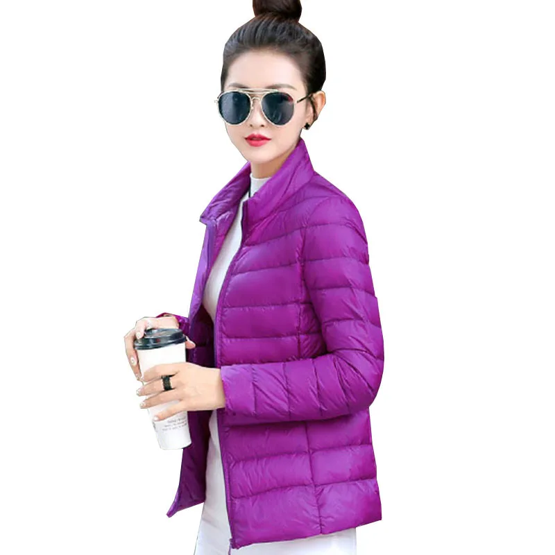 Модный белый пуховик на утином пуху для женщин новинка 2017 зима-осень большой