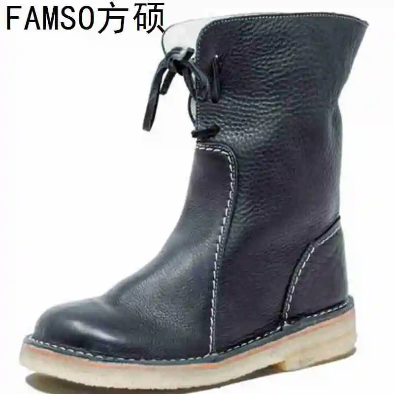 FAMSO/2019 обувь на каблуке женские зимние ботинки классические ковбойские сапоги