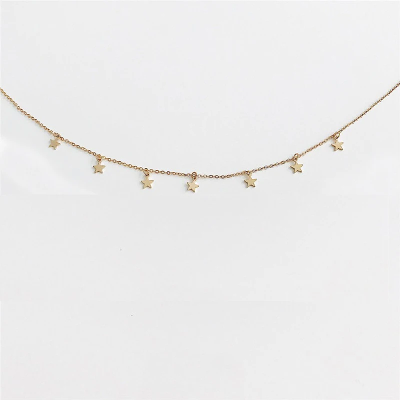 Модные богемные кулоны колье для женщин, цепочка, воротник в стиле Collares De Moda звезда Цепочки и ожерелья Для женщин Чокер-колье цвета: золотистый, серебристый Цепочки и ожерелья s - Окраска металла: gold necklaces
